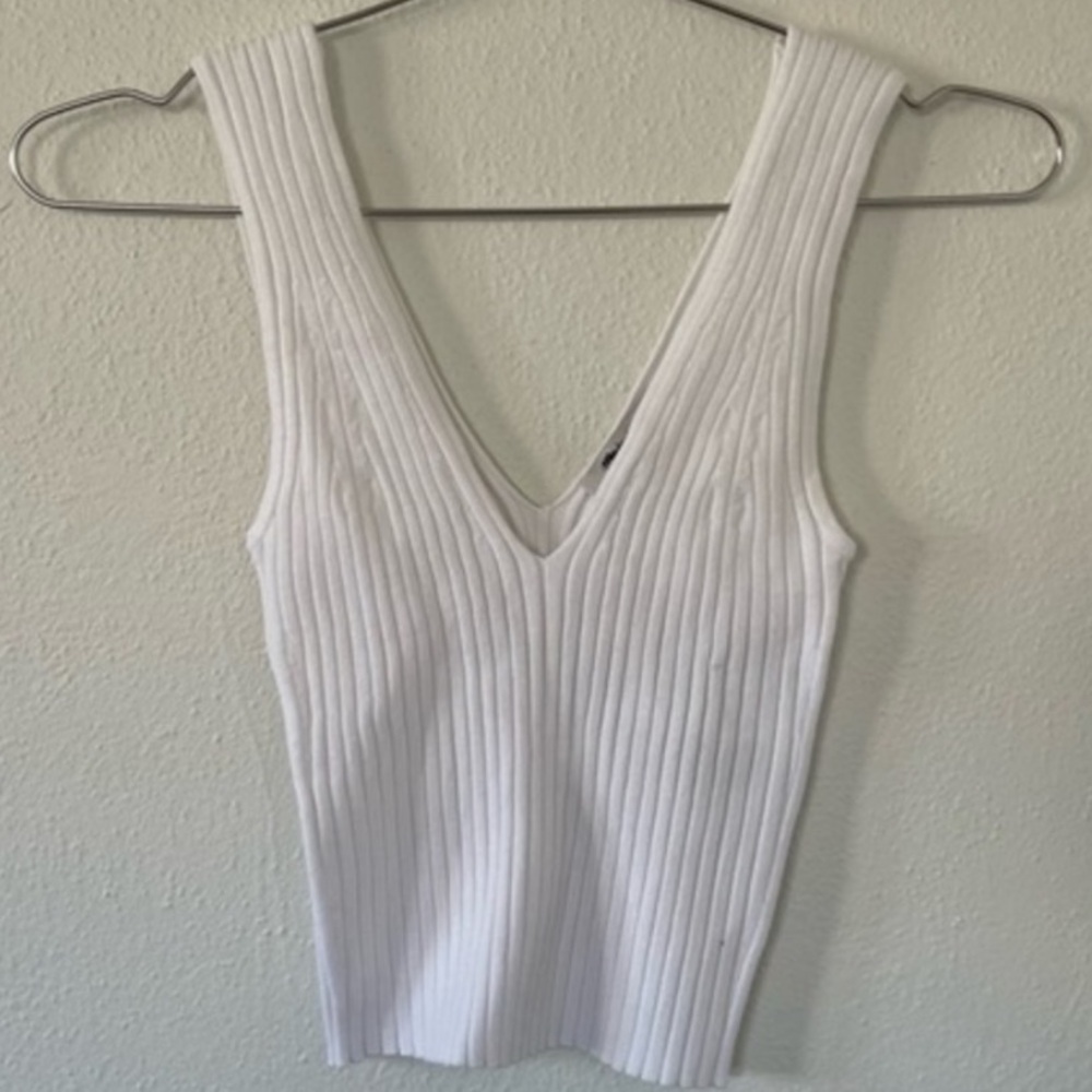 Madewell Ribbed White Tank Top